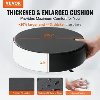 VEVOR Rollhocker mit Rollen, 181 kg Gewichtskapazität, Höhenverstellbar, Hocker mit Ultradickem Sitzkissen, Drehhocker für Salon, Bar, Zuhause, Büro, Medizin, Massage, Schwarz VEVOR Rollhocker mit Rollen, 181 kg Gewichtskapazität, Höhenverstellbar, Hocker mit Ultradickem Sitzkissen, Drehhocker für Salon, Bar, Zuhause, Büro, Medizin, Massage, Schwarz