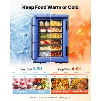 VEVOR Isolierter Speisenbehälterträger Warmhaltebox für Gastronomie 90 L, Speisenbehälter mit Doppelschnallen & Griffen, Speisenbehälterträger Lebensmitteltransportbox für Restaurant Kantine blau VEVOR Isolierter Speisenbehälterträger Warmhaltebox für Gastronomie 90 L, Speisenbehälter mit Doppelschnallen & Griffen, Speisenbehälterträger Lebensmitteltransportbox für Restaurant Kantine blau
