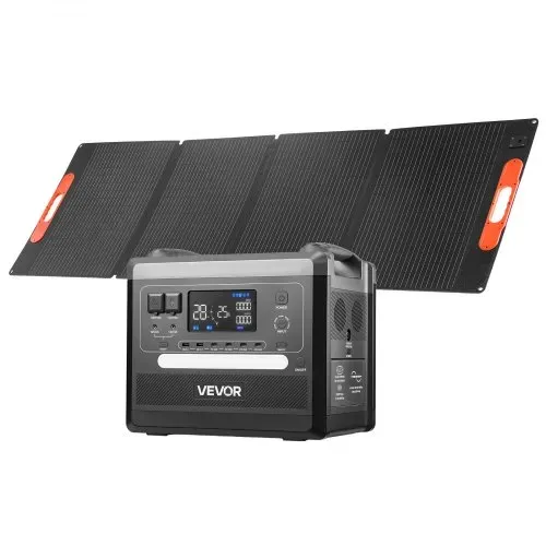 VEVOR Tragbare Powerstation, 2400-W-Solargenerator mit Faltbarem 200-W-Solarpanel, Erweiterbarem 2160-Wh-LiFePO4-Akku, 10 Ausgängen & Einstellbarer Eingangsleistung für Zuhause, Camping & RV VEVOR Tragbare Powerstation, 2400-W-Solargenerator mit Faltbarem 200-W-Solarpanel, Erweiterbarem 2160-Wh-LiFePO4-Akku, 10 Ausgängen & Einstellbarer Eingangsleistung für Zuhause, Camping & RV