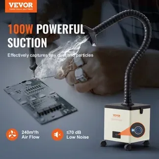 VEVOR Lötrauchabsaugung 100W Schweißrauchabsauger 240 m³/h Mini Desktop Lötrauchabsorber 5800U/min 3-Stufen-Filter Lötrauch Absaugung für Lötstation Schweißarbeiten VEVOR Lötrauchabsaugung 100W Schweißrauchabsauger 240 m³/h Mini Desktop Lötrauchabsorber 5800U/min 3-Stufen-Filter Lötrauch Absaugung für Lötstation Schweißarbeiten