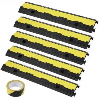 VEVOR 5 Stück Kabelschutzrampe, 2 Kanäle, 98x24x4,5 cm 12000 lbs Lastdraht, Kabelabdeckungsrampe VEVOR 5 Stück Kabelschutzrampe, 2 Kanäle, 98x24x4,5 cm 12000 lbs Lastdraht, Kabelabdeckungsrampe
