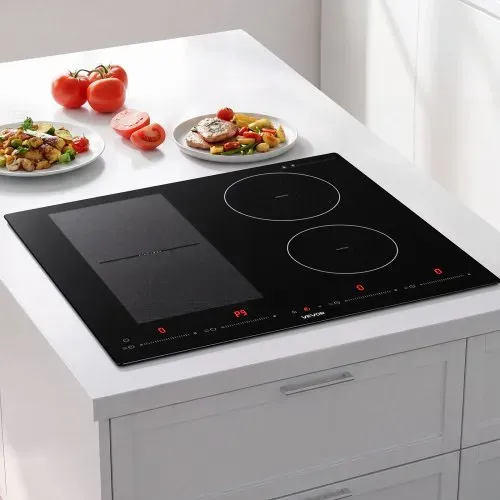 VEVOR Induktionskochfeld mit 4 Zonen Einbau-Induktionskochplatte 7200 W, Induktionsherd mit 9 Leistungsstufen, LED-Touchscreen, Glaskeramik-Oberfläche und Kindersicherung, für Küche und Wohnmobil – Bild 7