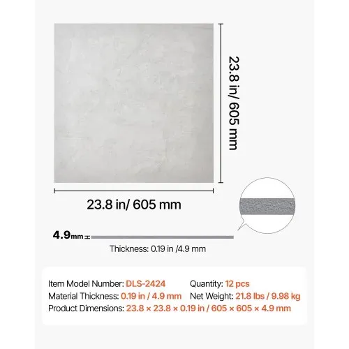 VEVOR 12 Stk. Deckenpaneele Deckenfliesen PVC-Schaumplatte 605x605mm Weiß, Marmormuster, Wasserfest, Brandschutz, Zuschneidbar, Für Abgehängte Decke Geeignet, Moderne Innendekoration für Heim Büro – Bild 6