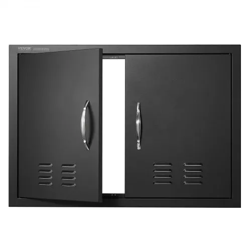 VEVOR Grill-Zugangstür, 762 x 533 x 46 mm, Doppelte Außenküchentür, Flächenbündig Montierte Kaltplattentür, Vertikale Wandtür mit Griffen und Lüftungsschlitzen, für Grillinsel, Grillstation usw. VEVOR Grill-Zugangstür, 762 x 533 x 46 mm, Doppelte Außenküchentür, Flächenbündig Montierte Kaltplattentür, Vertikale Wandtür mit Griffen und Lüftungsschlitzen, für Grillinsel, Grillstation usw.