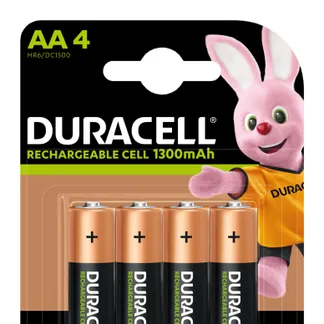 Duracell 4 LR06 1300mAh Wiederaufladbarer Akku Nickel-Metallhydrid (NiMH) Duracell 4 LR06 1300mAh Wiederaufladbarer Akku Nickel-Metallhydrid (NiMH)