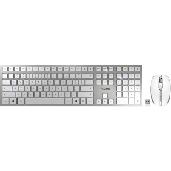 CHERRY DW 9100 SLIM Tastatur Maus enthalten Universal RF Wireless + Bluetooth QWERTY US Englisch Silber CHERRY DW 9100 SLIM Tastatur Maus enthalten Universal RF Wireless + Bluetooth QWERTY US Englisch Silber