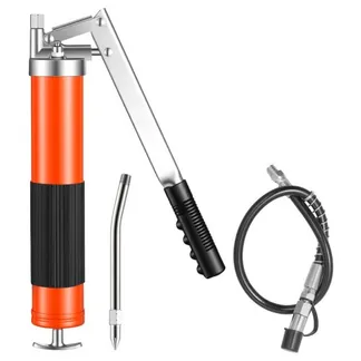 VEVOR Fettpresse, 689 bar, Pistolengriff-Schmierpressen-Set mit 0,4 L Fassungsvermögen, Handfettpresse inkl. 45,7 cm Flexschlauch, 1 Verlängerungsrohr & 1 scharfer Düse für Kfz & Schifffahrt VEVOR Fettpresse, 689 bar, Pistolengriff-Schmierpressen-Set mit 0,4 L Fassungsvermögen, Handfettpresse inkl. 45,7 cm Flexschlauch, 1 Verlängerungsrohr & 1 scharfer Düse für Kfz & Schifffahrt