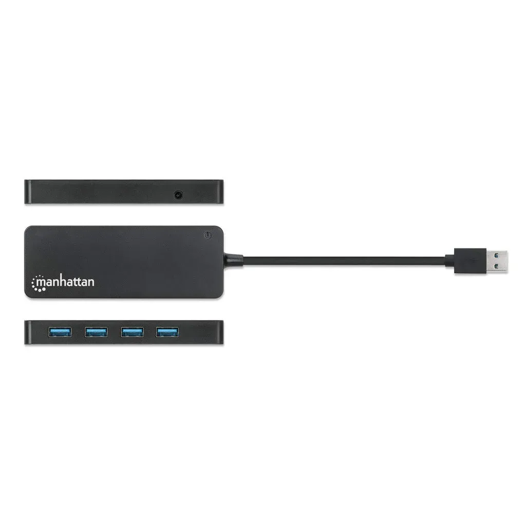 Manhattan 4-Port USB 3.2 Gen 1 Hub, USB-A-Stecker auf 4 x USB-A-Buchse, 5 Gbit/s Datenübertragungsraten, Stromversorgung über USB, schwarz – Bild 5