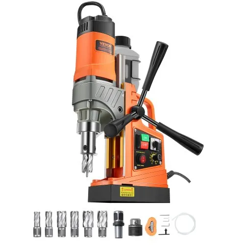 VEVOR Magnetbohrmaschine 1450 W Motor, 2 Zoll Bohrdurchmesser, 2878 lbf tragbare elektrische Magnetbohrmaschine, mit 6 Kernbohrern, Bohrmaschine für Metalloberflächen, Heimwerkerbereich VEVOR Magnetbohrmaschine 1450 W Motor, 2 Zoll Bohrdurchmesser, 2878 lbf tragbare elektrische Magnetbohrmaschine, mit 6 Kernbohrern, Bohrmaschine für Metalloberflächen, Heimwerkerbereich