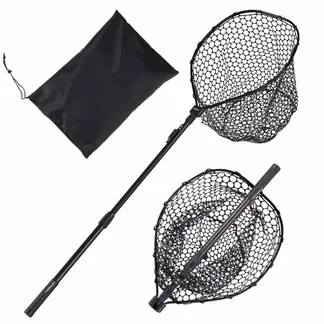 VEVOR Angelkescher Teleskopisch 143 cm, Unterfangkescher mit Fischschonendem Fischnetz aus Silikon (20 mm Maschenweite), Kescherstange aus 6063 Aluminiumlegierung mit Rutschfestem PE Griff VEVOR Angelkescher Teleskopisch 143 cm, Unterfangkescher mit Fischschonendem Fischnetz aus Silikon (20 mm Maschenweite), Kescherstange aus 6063 Aluminiumlegierung mit Rutschfestem PE Griff