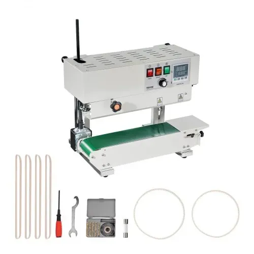 VEVOR Durchgehende Beutelband-Versiegelungsmaschine, 0,24-0,47 Zoll/6-12 mm Siegelbreite, vertikale Bandsiegelmaschine mit digitaler Temperaturregelung, Beutelsiegelgerät aus Karbonstahl für 0,02-0,8 mm starke Plastikbeutelfolien – Bild 8