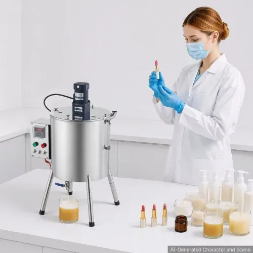 VEVOR Elektrische Abfüllmaschine Flaschenabfüllmaschine mit 30L Trichter, Abfüllanlage für Kerzenwachs & Kosmetik, Edelstahlgehäuse, Heiz- & Mischfunktion, Temperaturregelung, T-förmiges Mischmesser – Bild 7