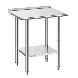 VEVOR Edelstahltisch Gastro 762 x 610 x 894 mm, Verstellbarer Edelstahltisch mit Aufkantung, Arbeitstisch mit Grundboden für Restaurant Schwerlast Obere Ablage (204 kg) Untere Ablage (168 kg) VEVOR Edelstahltisch Gastro 762 x 610 x 894 mm, Verstellbarer Edelstahltisch mit Aufkantung, Arbeitstisch mit Grundboden für Restaurant Schwerlast Obere Ablage (204 kg) Untere Ablage (168 kg)