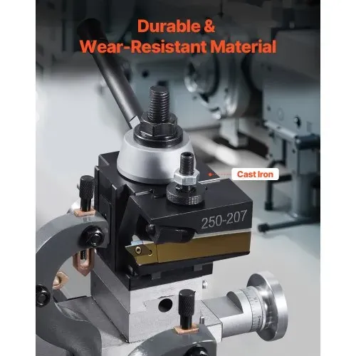 VEVOR Schnellwechsel-Werkzeughalter-Set, 6-teilig, Stahlhalter für Mini-Drehmaschinen und Metalldrehmaschinen mit 254 bis 381 mm Umlaufdurchmesser, ideale Verbesserung für Ihre Werkstatt – Bild 3