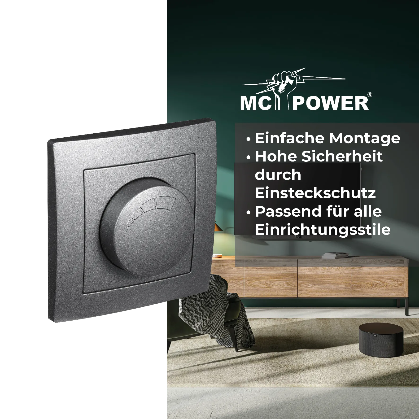 LED-Dimmer für elektronische Trafos McPower ''Flair'' 250V/300W, Memory-Funktion – Bild 4