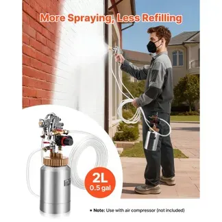 VEVOR Druckbehälter für Sprühfarbe, 2 L Drucktank mit 2 Spritzpistolen (φ1,8 mm + φ3 mm) & 2 Schläuchen (3 m) für Heimgebrauch Heimwerkerarbeiten Kunstkreationen, Farbbehälter Farbspritzgerät VEVOR Druckbehälter für Sprühfarbe, 2 L Drucktank mit 2 Spritzpistolen (φ1,8 mm + φ3 mm) & 2 Schläuchen (3 m) für Heimgebrauch Heimwerkerarbeiten Kunstkreationen, Farbbehälter Farbspritzgerät