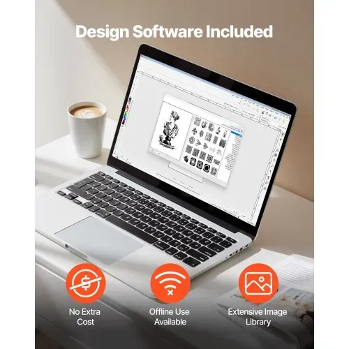 VEVOR Vinylschneider (33 cm Schnittgröße) mit automatischer Kantenerkennung & Designsoftware & Materialien, kompatibel mit SVG/EPS/PLT, für individuelle Bastelarbeiten Karten Aufkleber – Bild 2