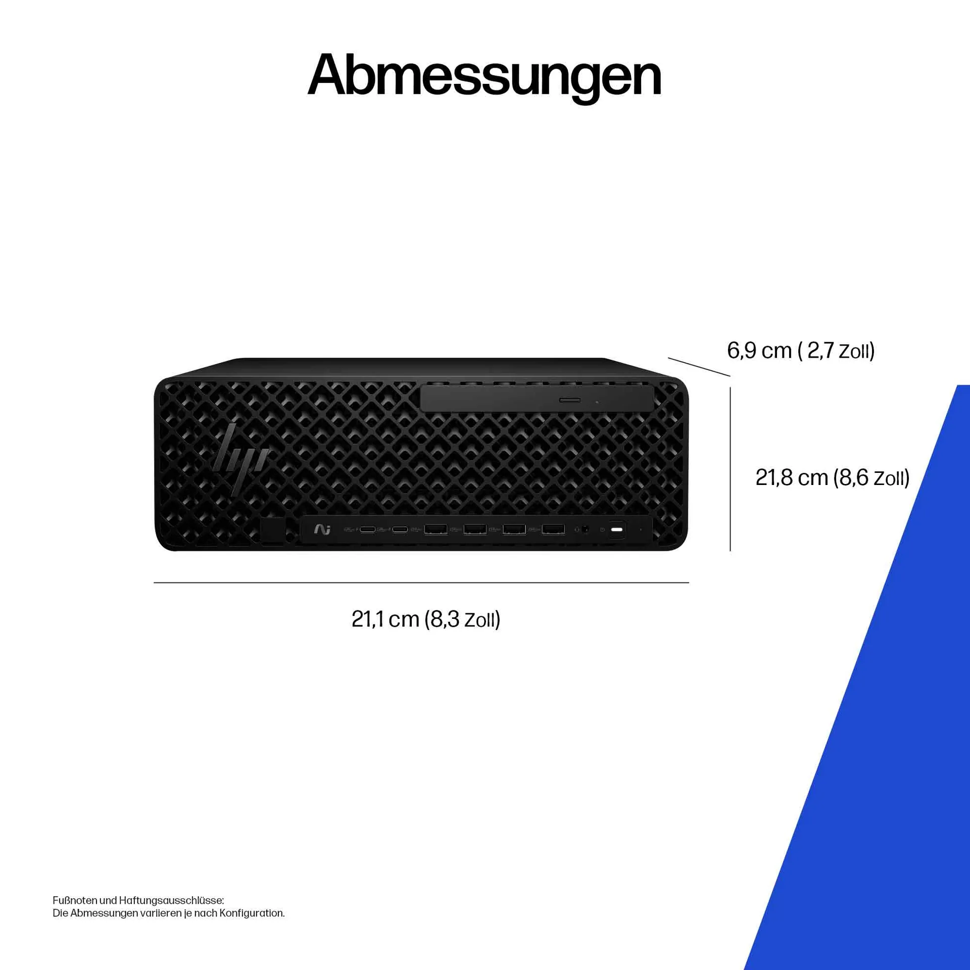 HP Z2 SFF G1i Intel Core Ultra 7 265K 32 GB DDR5-SDRAM 1 TB SSD NVIDIA RTX A400 Windows 11 Pro Arbeitsstation AI Workstation, AI PC Schwarz – Bild 3