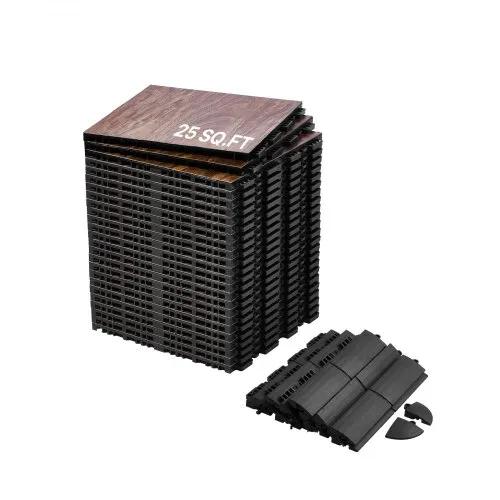 VEVOR Tanzbodenfliesen, 315 x 315 x 17,2 mm, 25-teiliger ineinandergreifender Tanzboden, tragbarer Tanzübungsboden mit gepolsterter Basis (Eichenholzmaserung, 25 Quadratfuß/Karton) VEVOR Tanzbodenfliesen, 315 x 315 x 17,2 mm, 25-teiliger ineinandergreifender Tanzboden, tragbarer Tanzübungsboden mit gepolsterter Basis (Eichenholzmaserung, 25 Quadratfuß/Karton)