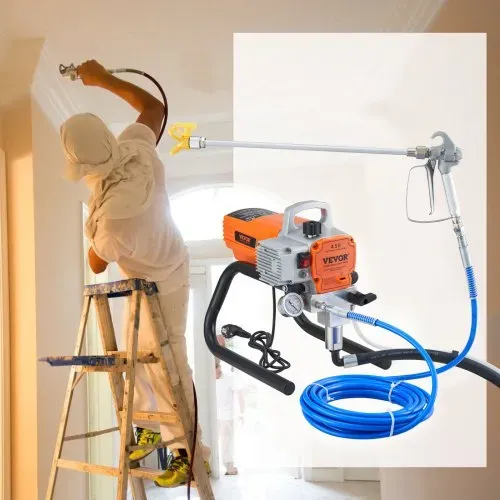 VEVOR Farbspritzgerät, 1500 W Airless-Farbspritzgerät, Schlauch-Farbspritzpistole, 3000 PSI Farbspritzgeräte für zu Hause für Schiffe, Brücken, Türme, Masten und andere große langfristige Metallstrukturen in der Industrie – Bild 7