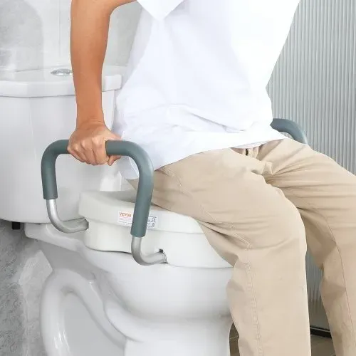 VEVOR Toilettensitzerhöhung WC Sitzerhöhung für Senioren 127 mm, erhöhter Toilettensitz einstellbar, Toilettenaufsatz für Senioren, Sitzerhöhung Toilette mit Griff, Toilettensitzerhöhungen Weiß – Bild 7