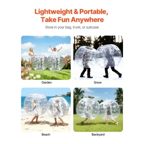 VEVOR aufblasbare Bumper-Bälle im 2er-Pack, 1,2 m Körper-Sumo-Zorb-Bälle für Teenager und Erwachsene, 0,8 mm dicke PVC-Menschenhamster-Blasenbälle für Team-Gaming-Spiele im Freien, Bumper-Bopper-Spiel – Bild 5