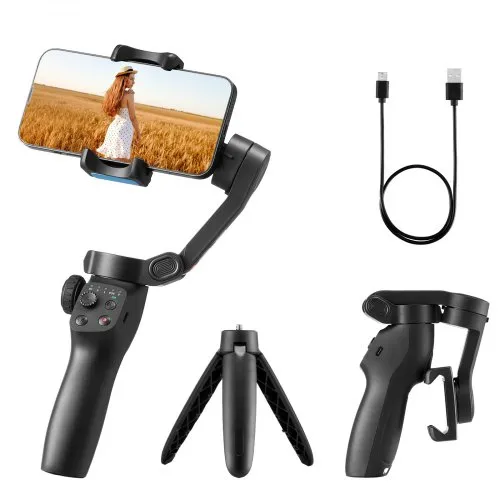 VEVOR Gimbal-Stabilisator für Smartphone, 3-Achsen-Stabilisierung, mit Gesichts-/Objektverfolgung, Stativ, tragbarer und faltbarer Handheld-Stabilisator für Videoaufnahmen, DC 3,5–4,2V VEVOR Gimbal-Stabilisator für Smartphone, 3-Achsen-Stabilisierung, mit Gesichts-/Objektverfolgung, Stativ, tragbarer und faltbarer Handheld-Stabilisator für Videoaufnahmen, DC 3,5–4,2V