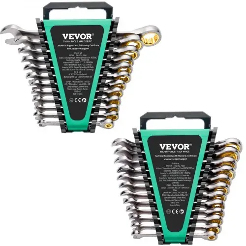 VEVOR Schlüsselsatz 24-teiliger Ratschenschlüsselsatz mit Organizer-Rack, Cr-V-Stahl-Schlüsselsatz SAE 1/4 Zoll bis 7/8 Zoll, metrisch 8 mm bis 19 mm, ideal für Haushalt Autoreparaturen Werkstatt – Bild 8