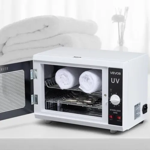 VEVOR UV Sterilisator Nagelwerkzeug-Reinigungsmaschine (12 L / 12 W) multifunktionale Nagelreiniger Sterilisator mit Timer-Einstellung & Knopfsteuerung Reinigungskabinett mit Tür aus gehärtetem Glas – Bild 7