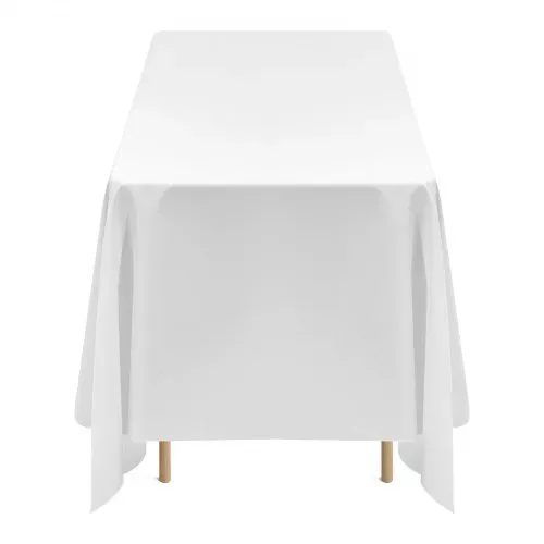 VEVOR 6 x Tischdecke Tischwäsche 1778x3048 mm, wiederverwendbarer Tischdeckenschutz, maschinenwaschbares Tischtuch aus Polyestergewebe für Partys Hochzeiten Bankette formelle Veranstaltungen, Weiß – Bild 8
