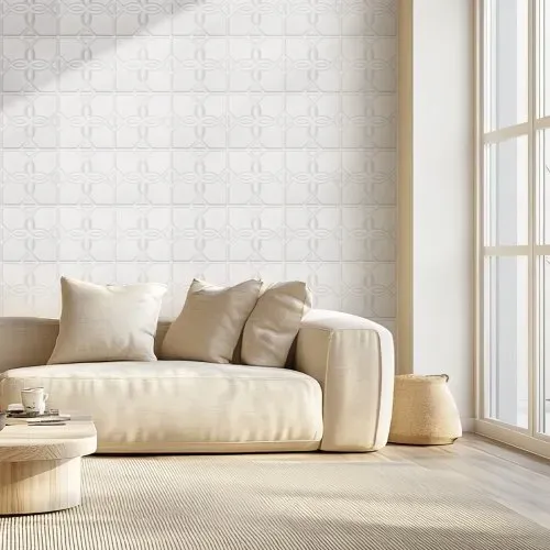 VEVOR 3D-Wandpaneele, 33er-Set 30x30 cm PVC-Wandverkleidung im modernen minimalistischen Blumendesign, Wanddeko, Inneneinrichtung für Schlafzimmer, Wohn- und Spielzimmer, Mattweiß – Bild 7