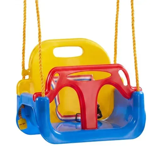 VEVOR 3-in-1 Babyschaukelsitz Tragkraft 136 kg Kinderschaukel Rot/Gelb/Blau, für Spielplätze Indoor & Outdoor, mit Verstellbaren Seilen & Karabinerhaken, für Kinder ab 6 Monaten, CE-& CPC-Zertifiziert – Bild 10