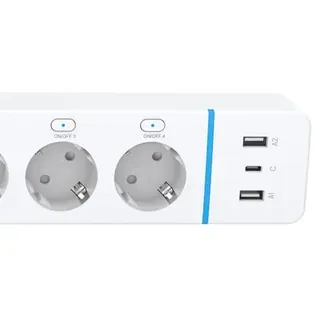 ALLNET ESP32 WiFi Schaltsteckdosenleiste ALL3079-4 Smart Plug 4Fach Steckdosenleiste / 2x USB-A & 1x USB C Ladefunktion ALLNET ESP32 WiFi Schaltsteckdosenleiste ALL3079-4 Smart Plug 4Fach Steckdosenleiste / 2x USB-A & 1x USB C Ladefunktion