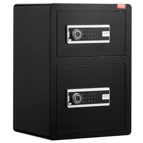 VEVOR Safe Tresor mit feuerfester Geldtasche, Doppeltüren-Safe 3,5 Kubikfuß, 2 höhenverstellbare Trennwände, digitaler Möbeltresor mit Schlüssel, Code, Safe für Geld Schmuck Wertsachen, Schwarz – Bild 9