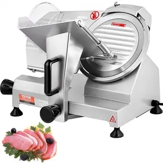 VEVOR Kommerzieller Fleisch Allesschneider 200 W, Elektrische Aufschnittmaschine Lebensmittelschneider mit 20,32 cm-Kohlenstoffstahlklinge, 0–12 mm Einstellbare Dicke für Fleisch, Käse usw. VEVOR Kommerzieller Fleisch Allesschneider 200 W, Elektrische Aufschnittmaschine Lebensmittelschneider mit 20,32 cm-Kohlenstoffstahlklinge, 0–12 mm Einstellbare Dicke für Fleisch, Käse usw.