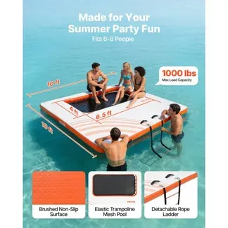 VEVOR Aufblasbares Schwimmdock, 3,05×3,05 m, Schwimmplattform mit Rutschfester Oberfläche, Tragetasche & Abnehmbarer Leiter, Schwimmende Insel, Wasserplattform für Pool, Strand & Meer VEVOR Aufblasbares Schwimmdock, 3,05×3,05 m, Schwimmplattform mit Rutschfester Oberfläche, Tragetasche & Abnehmbarer Leiter, Schwimmende Insel, Wasserplattform für Pool, Strand & Meer