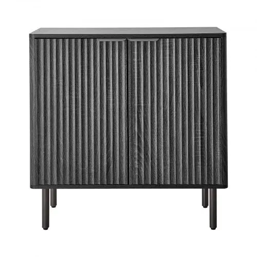 VEVOR Sideboard Küchenschrank mit 2 Ablageflächen, Buffetschrank im mittelalterlichen Stil für Wohnzimmer Eingangsbereich Küche, Aufbewahrungsschrank 80 x 37,5 x 80 cm Küchenbuffet Schwarz – Bild 9