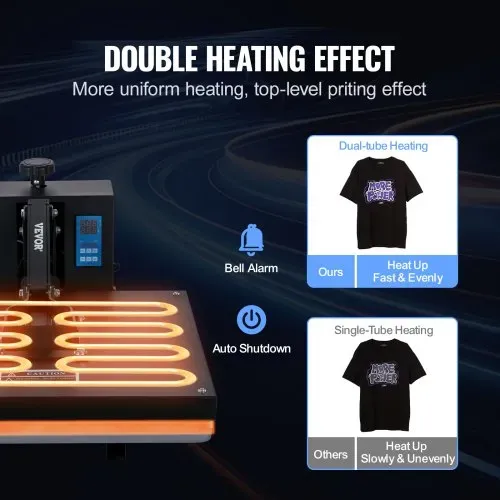 VEVOR Wärmepresse 1700 W Leistung, Wärmepresse, schnelles Aufheizen, Hochdruck-Wärmepresse für T-Shirts, digitaler industrieller Sublimationsdrucker für Wärmeübertragungsvinyl 40,6 x 51 cm – Bild 2