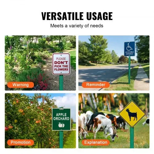 VEVOR 8FT U-Kanal-Schilderpfosten, 4er-Pack grüne, robuste feste Zaunpfosten aus Stahl, U-Kanal-Schild aus Stahlzaun für Garten, Innenhof, Bauernhof oder Verkehrskreuzung – Bild 5