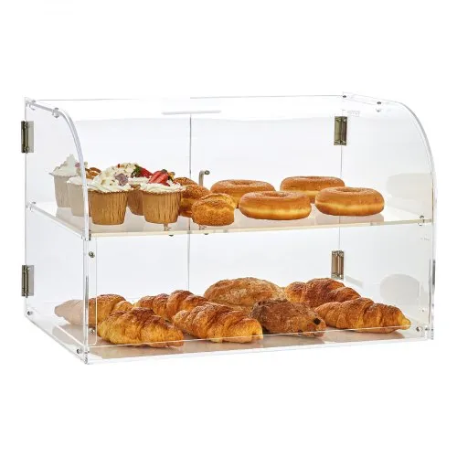 VEVOR 3-stöckige Gebäck-Vitrine, Kommerzielle Bäckerei-Vitrine 558 x 356 x 356 mm, Acryl-Vitrine mit mit stabilen Doppelscharnieren, Bäckerei Konditorei Vitrine für Donut-Bagels, Kuchen, Kekse usw. VEVOR 3-stöckige Gebäck-Vitrine, Kommerzielle Bäckerei-Vitrine 558 x 356 x 356 mm, Acryl-Vitrine mit mit stabilen Doppelscharnieren, Bäckerei Konditorei Vitrine für Donut-Bagels, Kuchen, Kekse usw.
