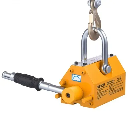 VEVOR Lasthebemagnet Permanentmagnetheber 400 kg Zugkraft Hebemagnet mit Entriegelungsgriff & Stahlhaken, verwendet in Werkstattkränen und Hebezeugen, zum Heben von Stahlplatten, Brettern Gelb – Bild 10