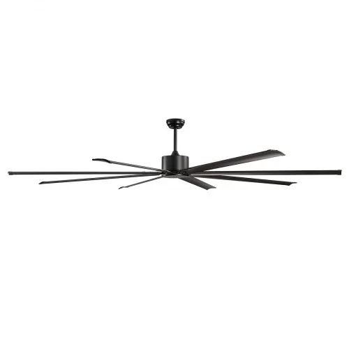 VEVOR 243 cm Deckenventilator ohne Licht, 6-Gang-Fernbedienung, 8 Flügel aus Alu, umkehrbarer Gleichstrommotor, Ventilator für Schlafzimmer, Wohnzimmer, Terrasse, Innen-/Außenbereich, schwarz – Bild 9