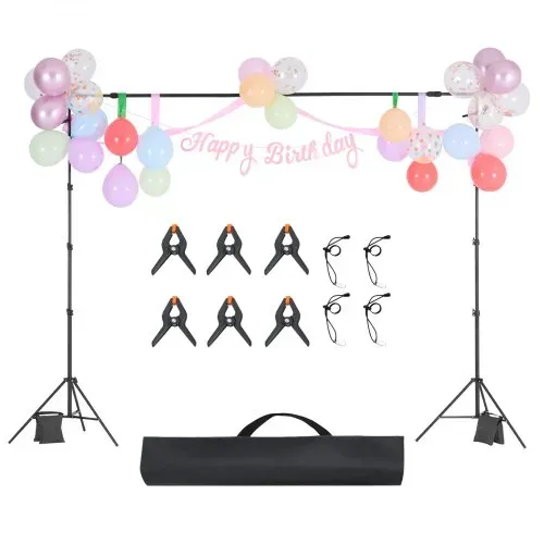 VEVOR Hintergrundständer verstellbares Fotohintergrundständer (Hintergrundtuch: 260 x 300 cm), tragbarer Hintergrundständer mit 2 Stativen, Bildschirmständer für Produktfotografie Studiofotografie – Bild 8