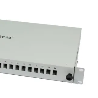 LWL-Patchpanel für 24xLC-Duplex-Buchsen, 19″/1HE, ohne LC-Kupplungen, Lichtgrau, Synergy 21, LWL-Patchpanel für 24xLC-Duplex-Buchsen, 19″/1HE, ohne LC-Kupplungen, Lichtgrau, Synergy 21,