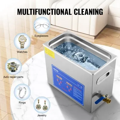 VEVOR Ultraschallreiniger Ultraschall Reiniger 6L Ultrasonic Cleaner Ultraschallreinigungsgerät Edelstahl mit Digitaler Anzeige für Schmuck Brillen und Zähne – Bild 4