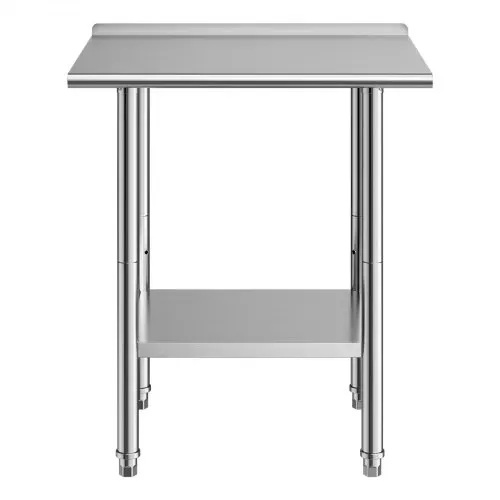 VEVOR Edelstahltisch Gastro 762 x 610 x 894 mm, Verstellbarer Edelstahltisch mit Aufkantung, Arbeitstisch mit Grundboden für Restaurant Schwerlast Obere Ablage (204 kg) Untere Ablage (168 kg) – Bild 8
