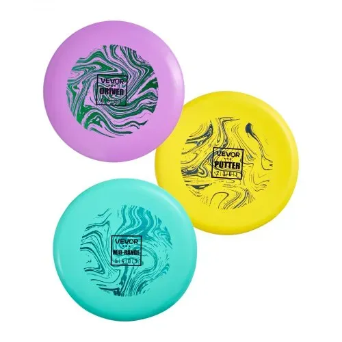 VEVOR Discgolf-Set Starterset (3 Stk.), Frisbeescheiben für Ganzkörper-Krafttraining, mit Putter, Mid-Range, Driver, für Garten Rasen Strand und Park im Freien – Bild 8