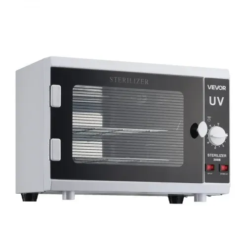 VEVOR UV Sterilisator Nagelwerkzeug-Reinigungsmaschine (12 L / 12 W) multifunktionale Nagelreiniger Sterilisator mit Timer-Einstellung & Knopfsteuerung Reinigungskabinett mit Tür aus gehärtetem Glas – Bild 9