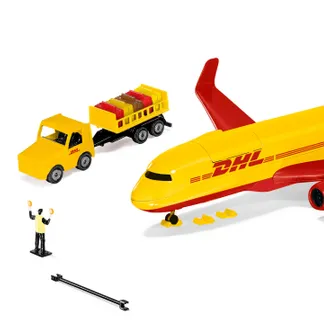 Siku DHL cargo aircraft with accessories Flugzeug Vormontiert Siku DHL cargo aircraft with accessories Flugzeug Vormontiert