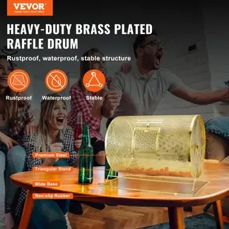 VEVOR Lostrommel Glückskind 10.000 Lose oder 300 Tombola-Kugeln Fassungsvermögen, Professioneller Los-Drehkäfig aus Metall, Lotterie-Drehscheibe, Losbox für Lotteriespiele Golden VEVOR Lostrommel Glückskind 10.000 Lose oder 300 Tombola-Kugeln Fassungsvermögen, Professioneller Los-Drehkäfig aus Metall, Lotterie-Drehscheibe, Losbox für Lotteriespiele Golden